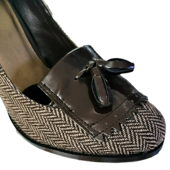 💛2/$22💛 NYGARD Wool/Tweed Loafer-style Women’s 4" Heels (Brown Textile) - EUC - Picture 4 of 8